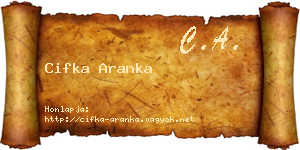 Cifka Aranka névjegykártya