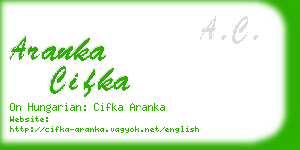 aranka cifka business card